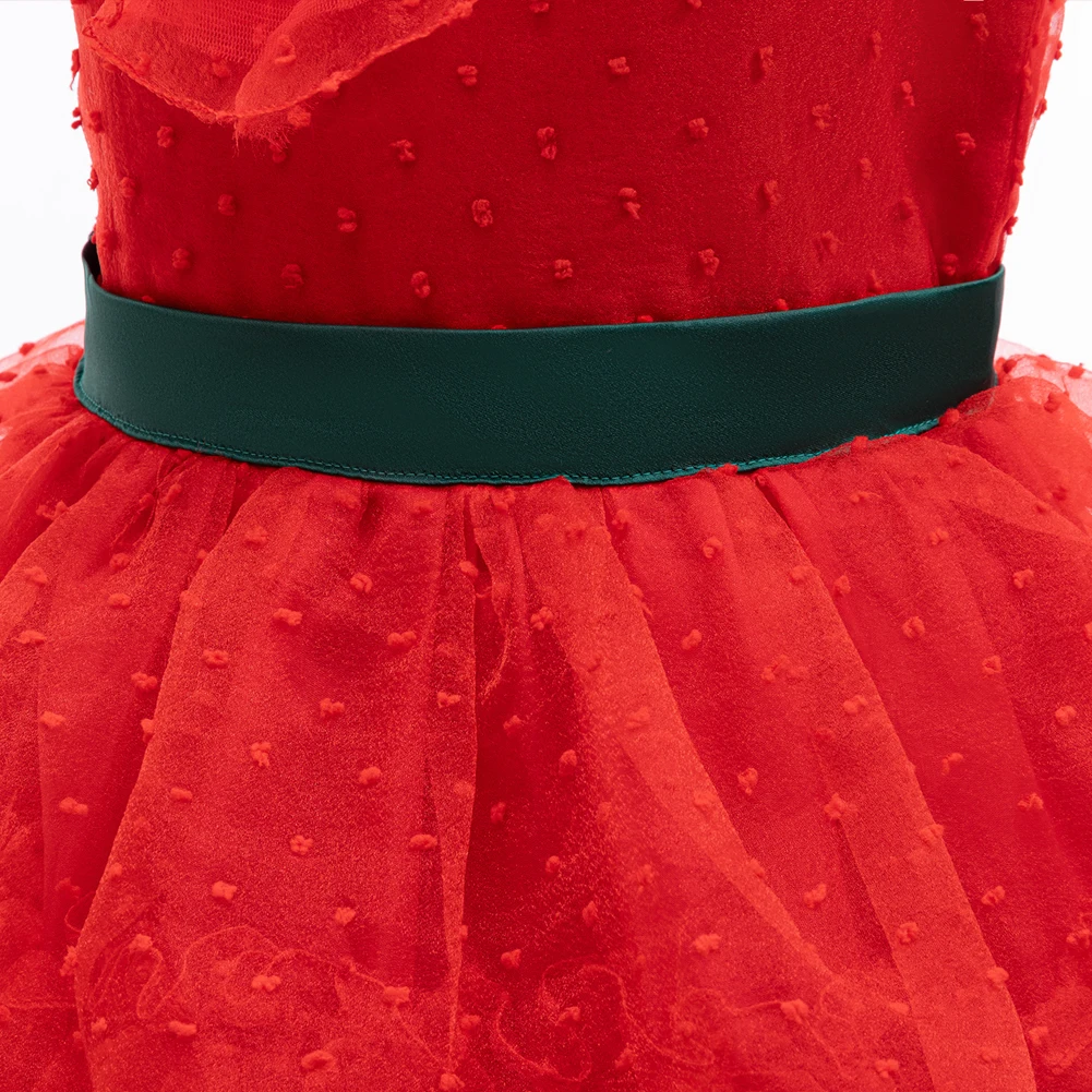 

Праздничное красное бальное платье, элегантное платье для девочек 3-12 лет, платье принцессы для вечеринки, новогодняя и рождественская одежда, детский подарок