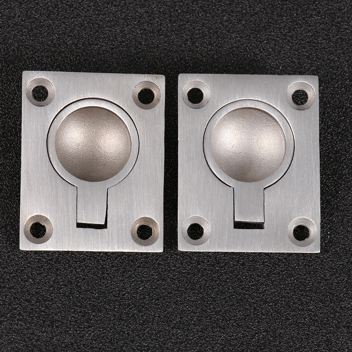 

3 Pcs Stainless Steel Cabinet Drawer Sliding Door Knobs Solid Casting Invisible Pull Rings Corrosion Resistant Foldable Silver