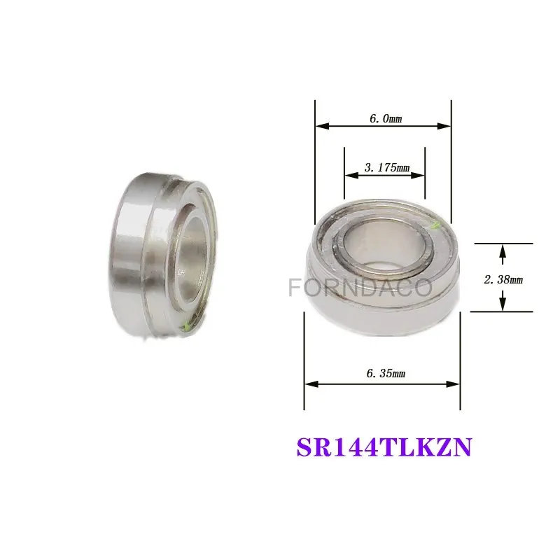 10pcs Dental Ceramic Bearings SR144TLKZN For Dabi High Speed Handpiece Size 3.175x6.35x5.98x2.38mm Step Dentist