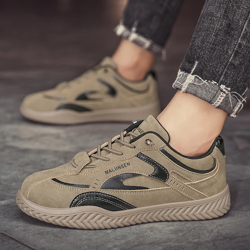 

2025 new light luxury niche design trend fashionable thick sole versatile retro low top breathable board shoes men's shoes
