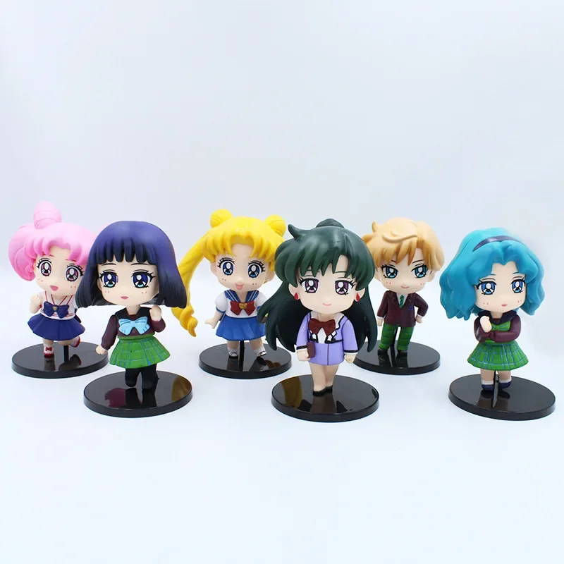 

6pcs/set Hot Sale Anime Beautiful Girls Figuries Q-version PVC Desktop Collection Desk Decoration Toys Birthday Gifts for Fans