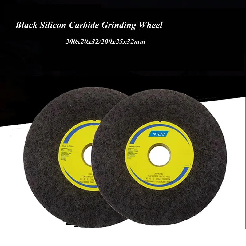 

Маленький шлифовальный круг из черного карбида кремния 200x20x32 мм для алюминия, латуни, резины, дерева, чугуна 200x25x32 мм, абразивный круг GC