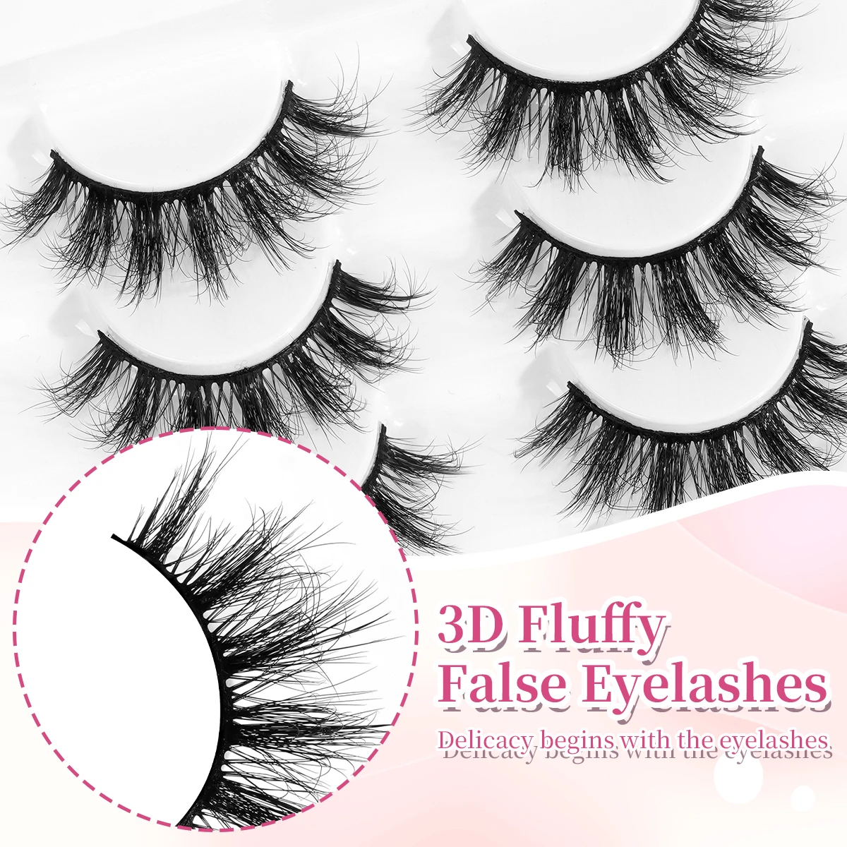 Magefy 8 pares naturais completos cílios postiços 3d cílios olho de gato extensão de cílios falsos para ampliar os olhos acessórios de beleza