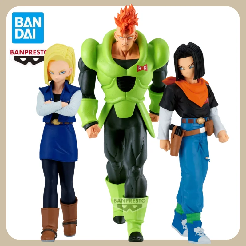

Bandai Banpresto Dragon Ball Z Android 16 17 18 РАБОТАЕТ РАБОТАЕТ Аниме Фигурки Модель персонажа Статуя Игрушки