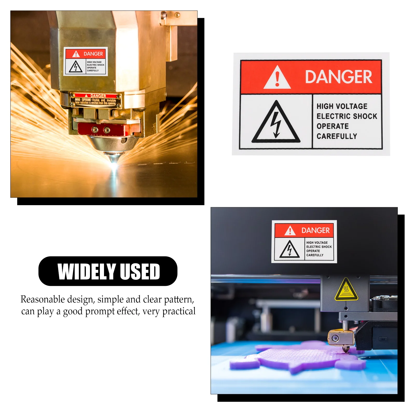 

6Pcs Visible Electric Shocks Caution Sign Decal Safety Label Sticker For Equipment Machinery Office Warehouse