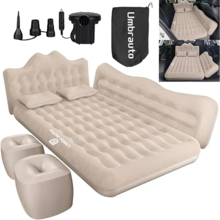 

Car Air Mattress Bed: Inflatable SUV Camping Sleeping Pad for Truck Back Seat with Pump and Pillows Blow Up Backseat Car Mattre