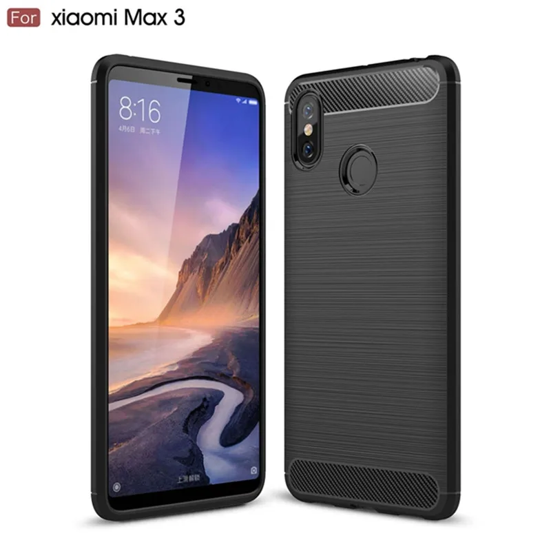 Shockproof Silicone Case for xiaomi Max 3 Mi Max 3 pro Flexible Rubber Phone Cover for xiaomi Mi Max3 Pro Carbon Fiber Cases