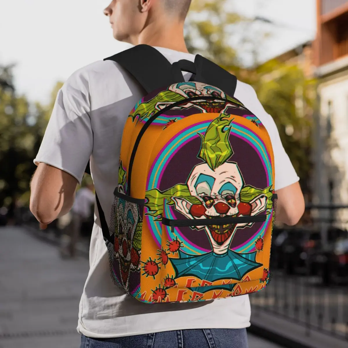 Killer Klowns From Outer Space Zaino per studenti Borsa da scuola Zaino da viaggio per escursionismo per borse a tracolla per libri alla moda per ragazzi e ragazze