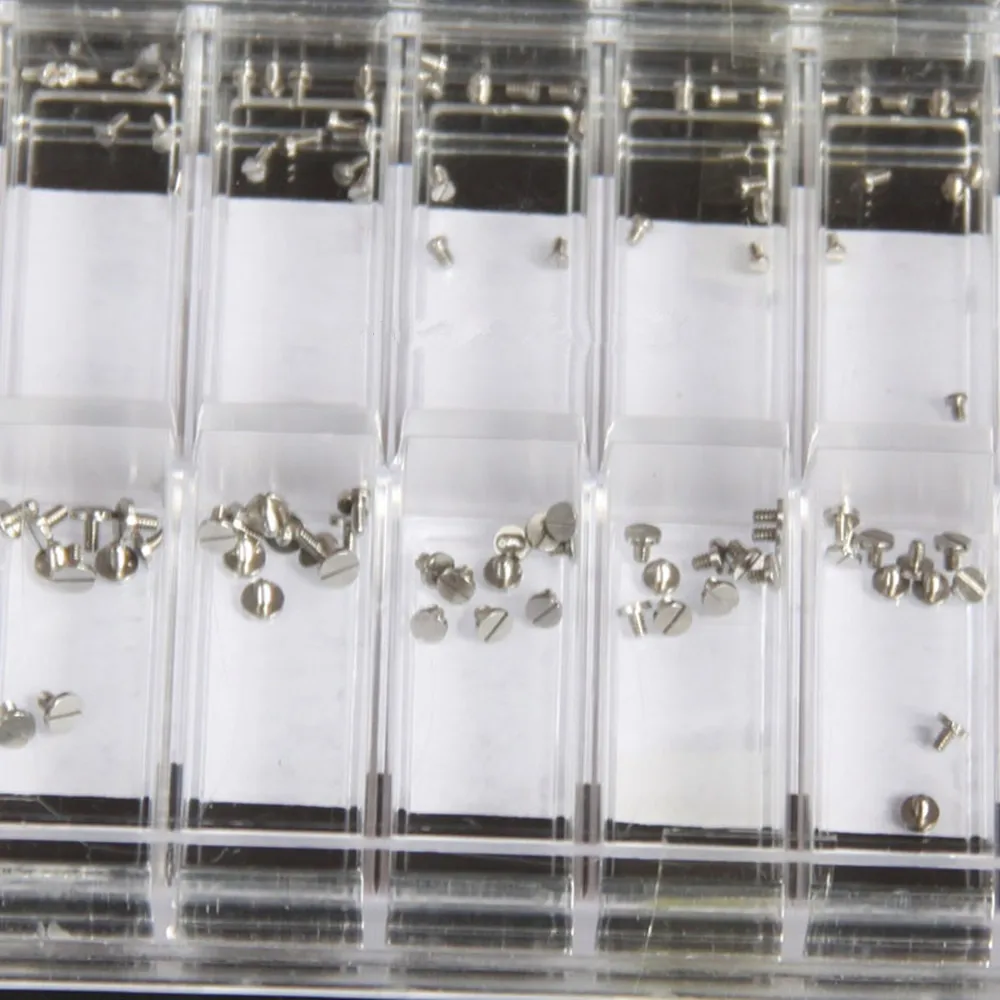 

180 шт., 18 размеров, мини-1 коробка из нержавеющей стали, винт с прорезями для задней крышки часов, инструмент для ремонта часов