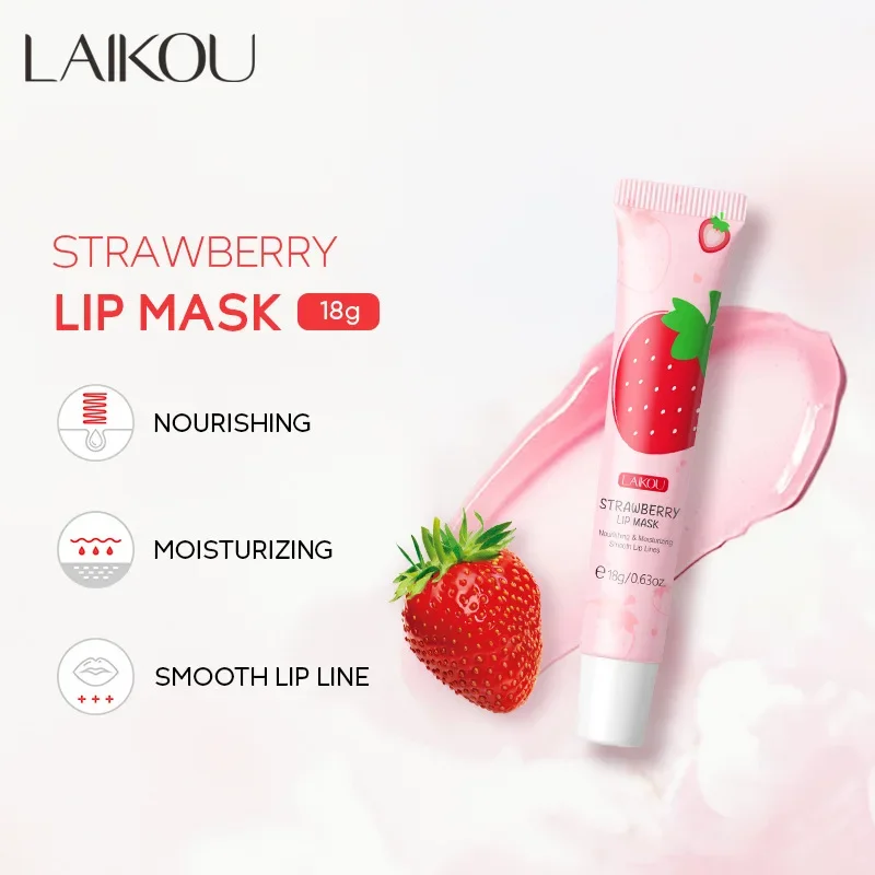 

LAIKOU Lipstick 18g Elastic Lips Strawberry Moisturizing Moisturizing Fading Lip Patches Removing Dead Skin Skincare