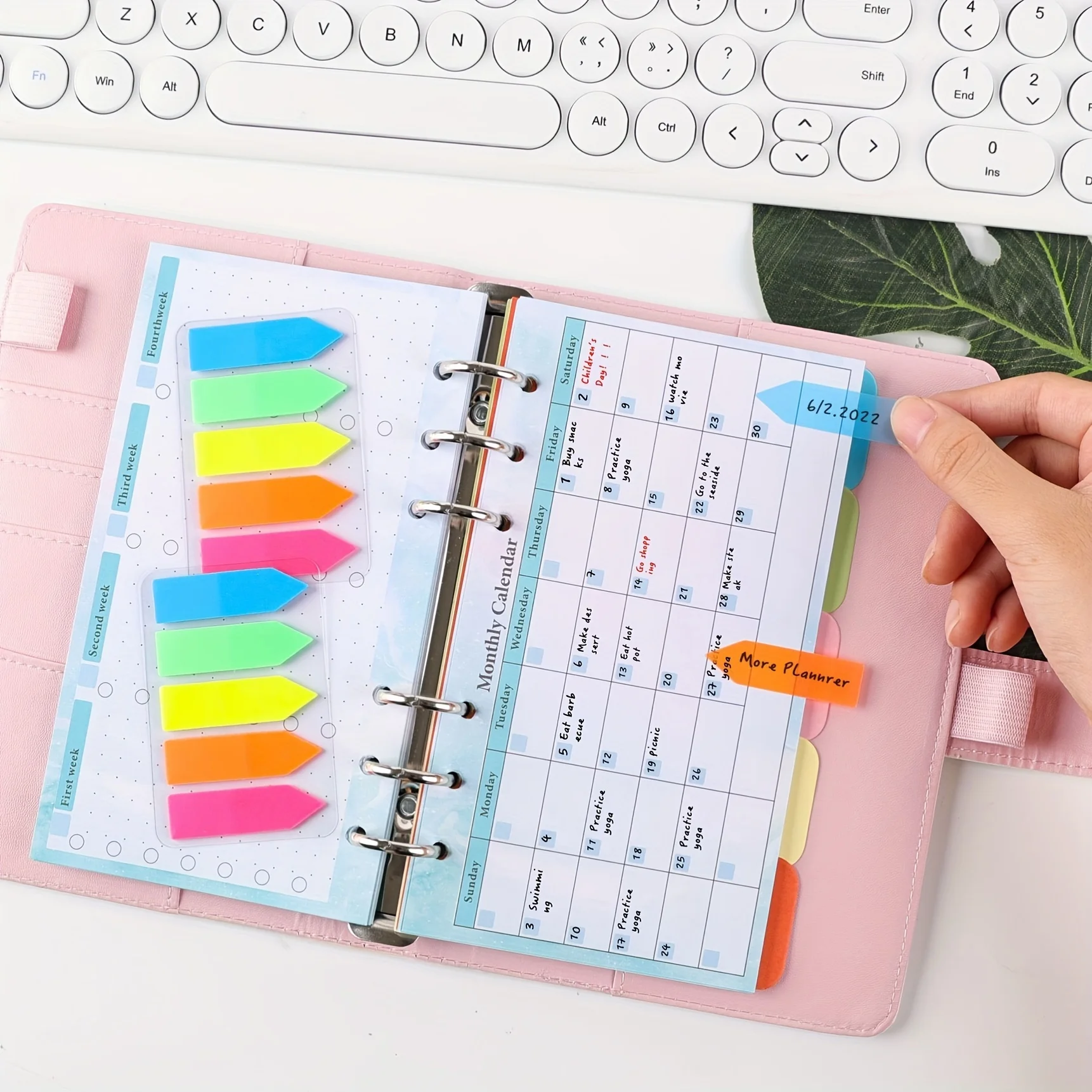 Weekly Monthly Planner Inside Paper Stationery Paper Refill Inner Pages Spiral Binder Paper A6 Loose Leaf Paper Budget Pages