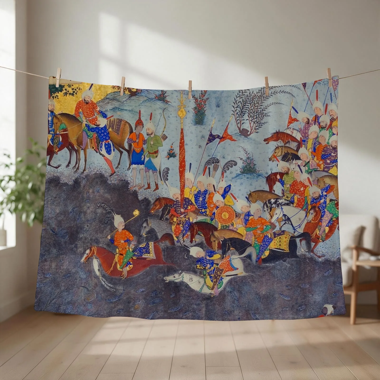 The Story of Fereydoun Crossing the Tigris Throw Blanket Quilt Furry Blankets For Baby For Sofa Thin Blankets