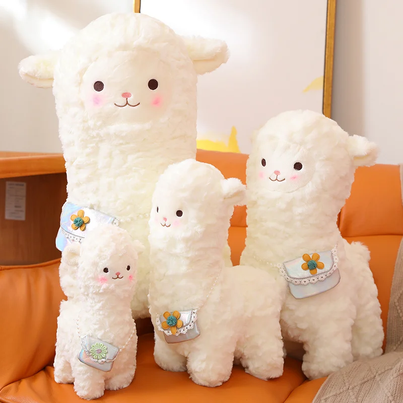 

28-60cm Smile Alpaca Plush Animals Toy Cute Stuffed Lamb Doll Throw Pillows Home Decor Soft Kids Babys Toys for Girls Boys Gift