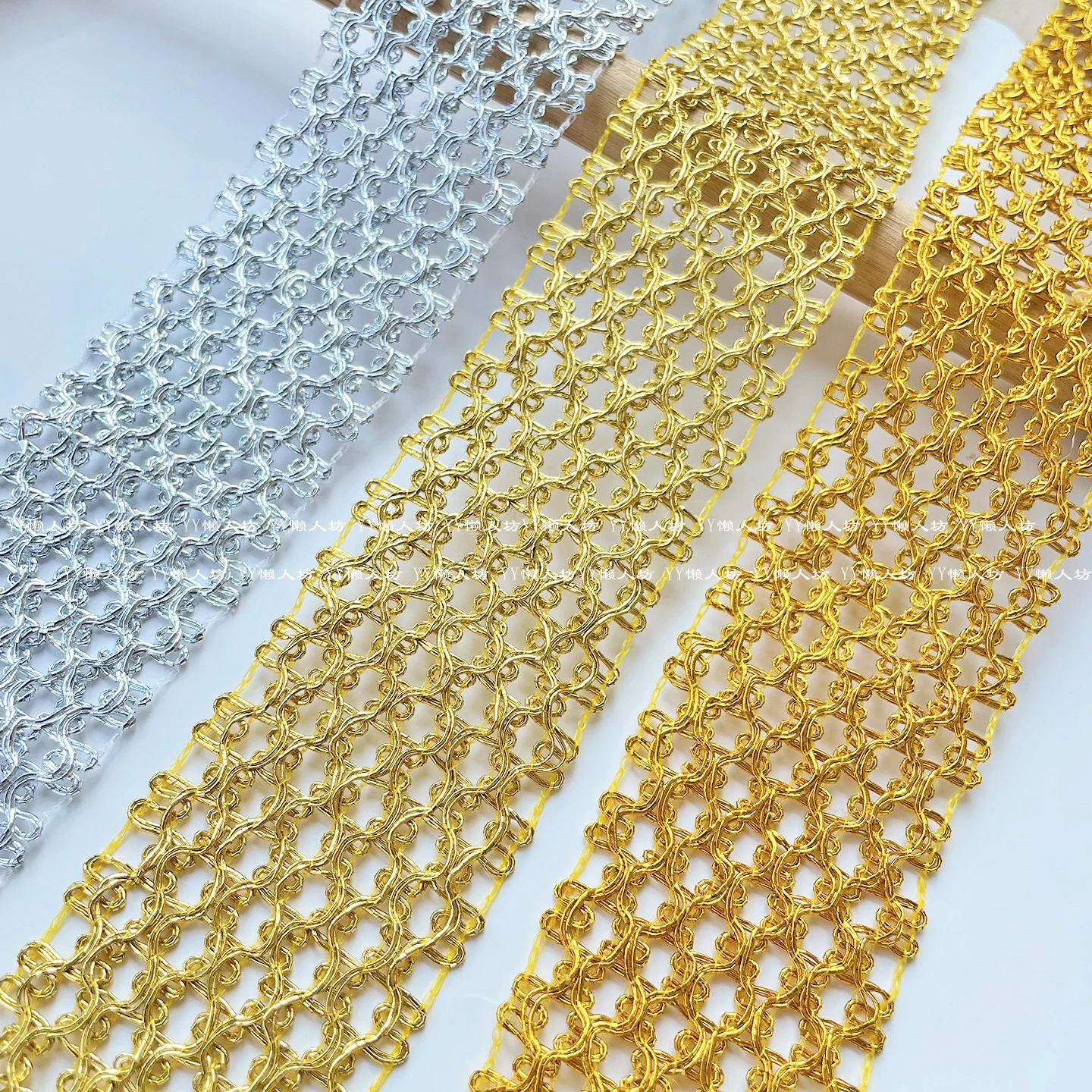 5Cm Gold Silver Cut… - image