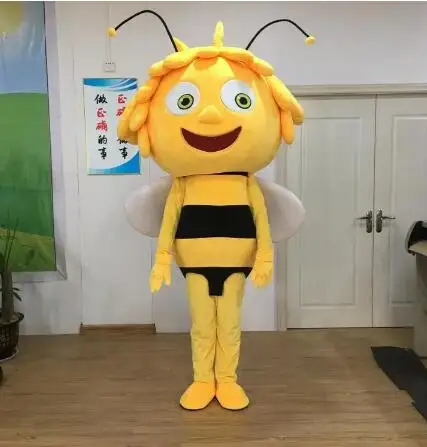 Disfraz de Mascota de dibujos animados para adultos, disfraz de Mascota de abeja Popular de Halloween y Navidad, Vestido de felpa, nuevo