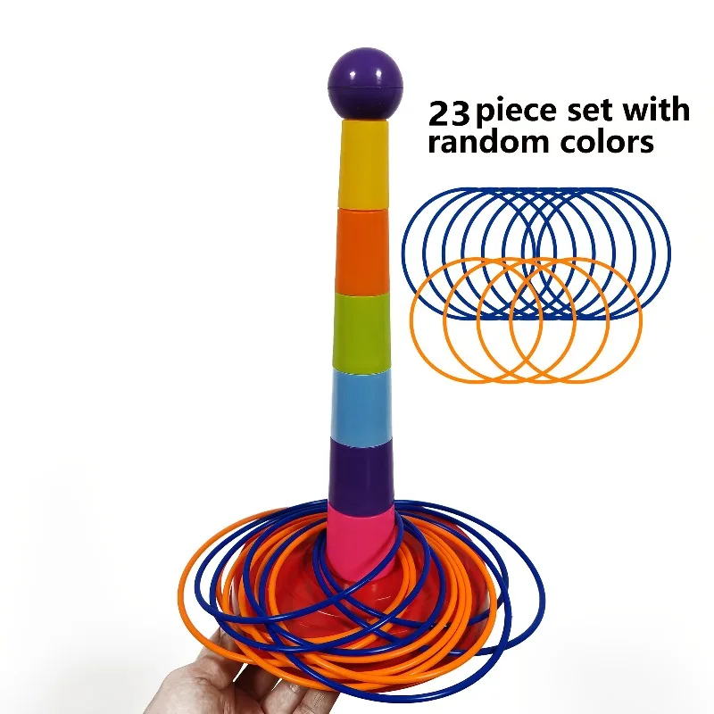 1set Colorful Hoop Game Set - Outdoor Throwing Rings for Kids, Family Party Games, Halloween/Christmas Gift