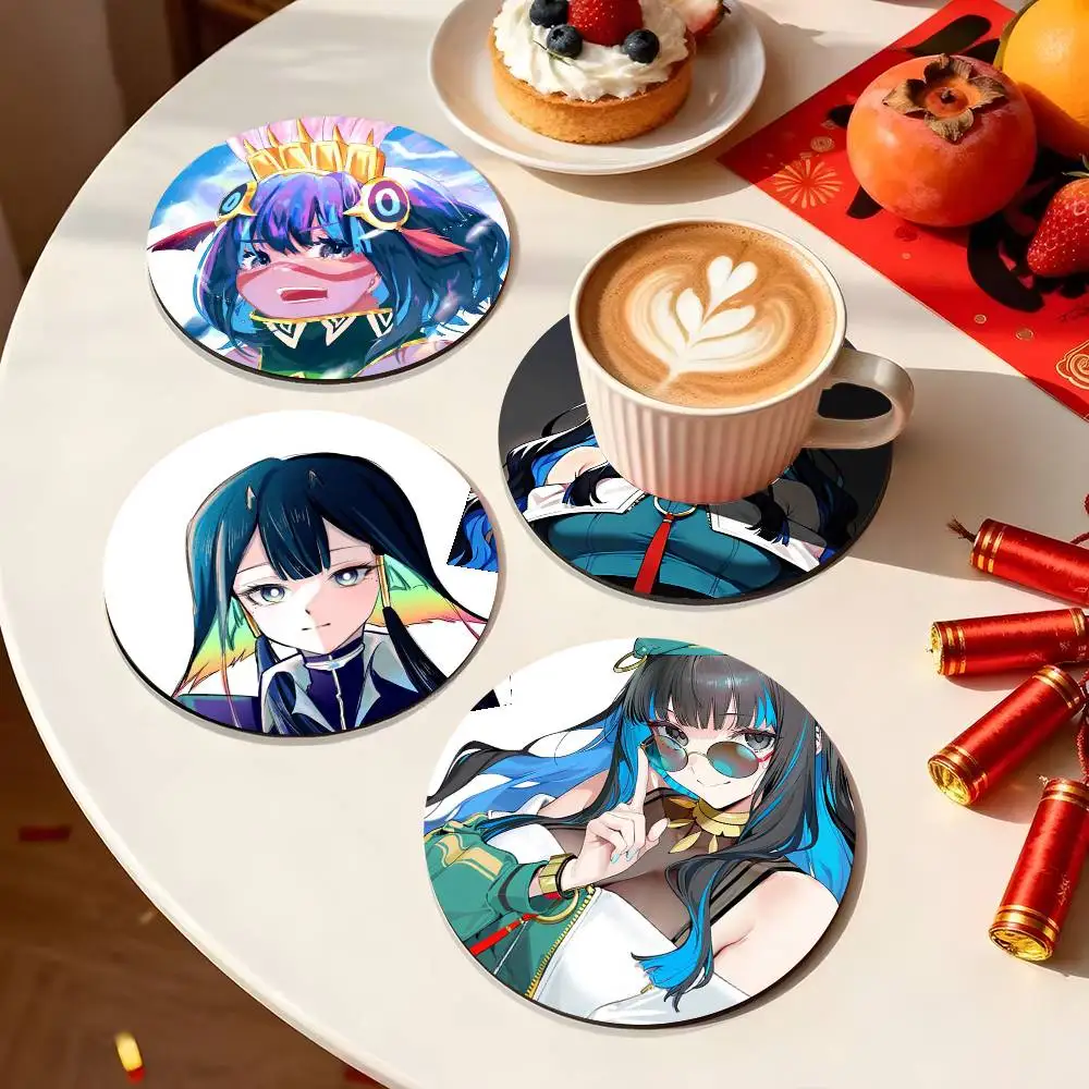 1 peça Porta-copos de Madeira Tlaloc Fate Grand Order com Impressão Colorida, Decoração para Casa e Escritório, Presentes