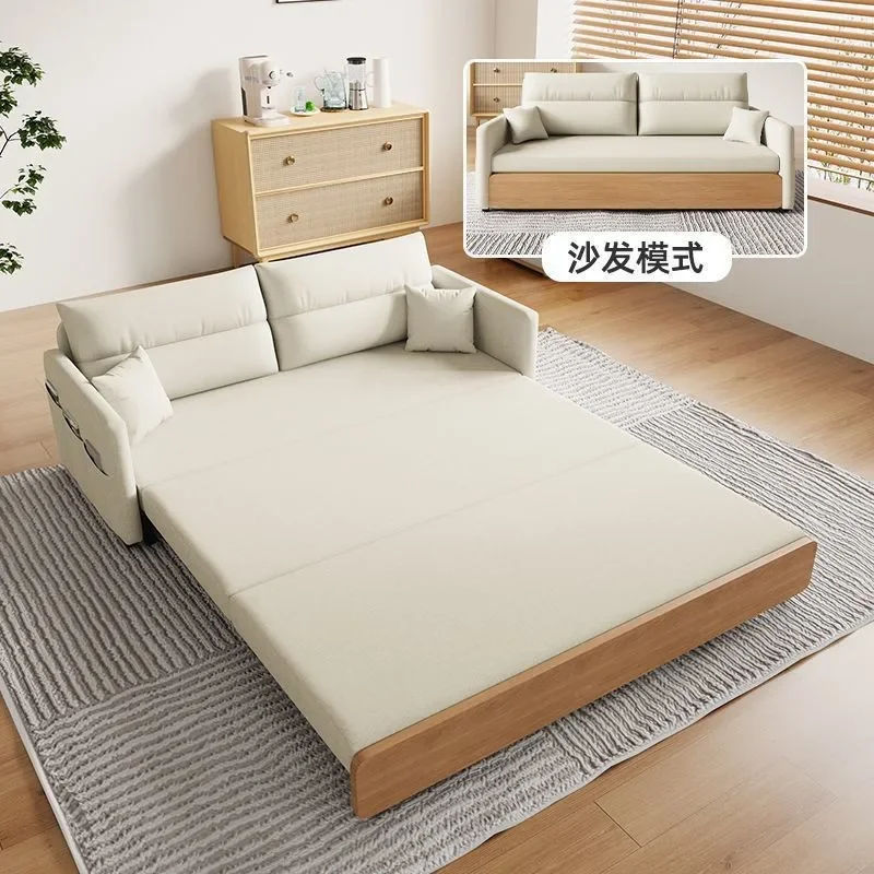 a*-Sofa bed dual-use, foldable multifunctional living room and bedroom minimalist telescopic double storage pull-out bed.