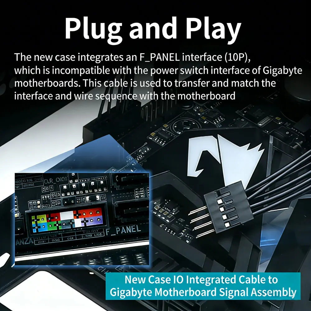 Computer Case F_PANEL to Motherboard 20Pin Front On/Off Cable Front Panel IO Signal Integrated Cable