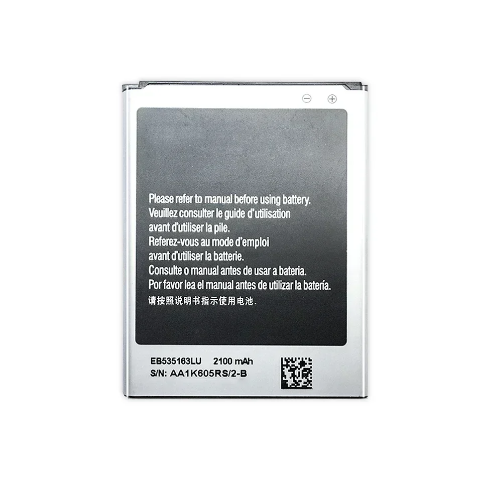 Batería de repuesto EB535163LU 2100mAh para Samsung Galaxy Grand Duos I9082, I879, I9080, I9168, I9118, Neo I9060 2