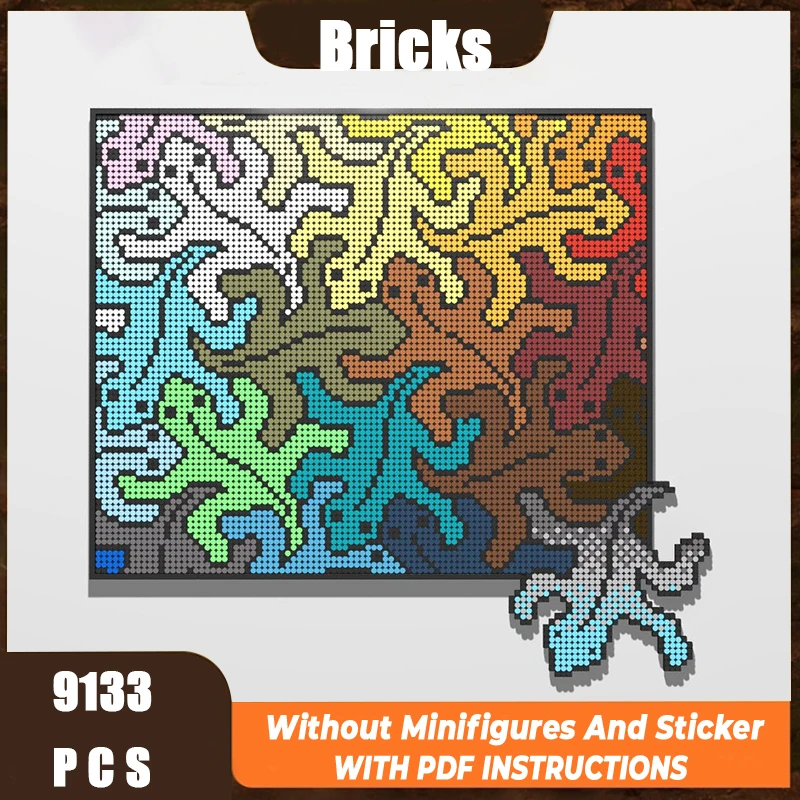 ชุดประกอบโมเดลงานศิลปะบล็อกตัวต่อ MOC สุดหรู ผลงานชิ้นดังเรื่อง “สัตว์เลื้อยคลาน” เทคโนโลยีโมดูลาร์ ของเล่นเด็ก DIY