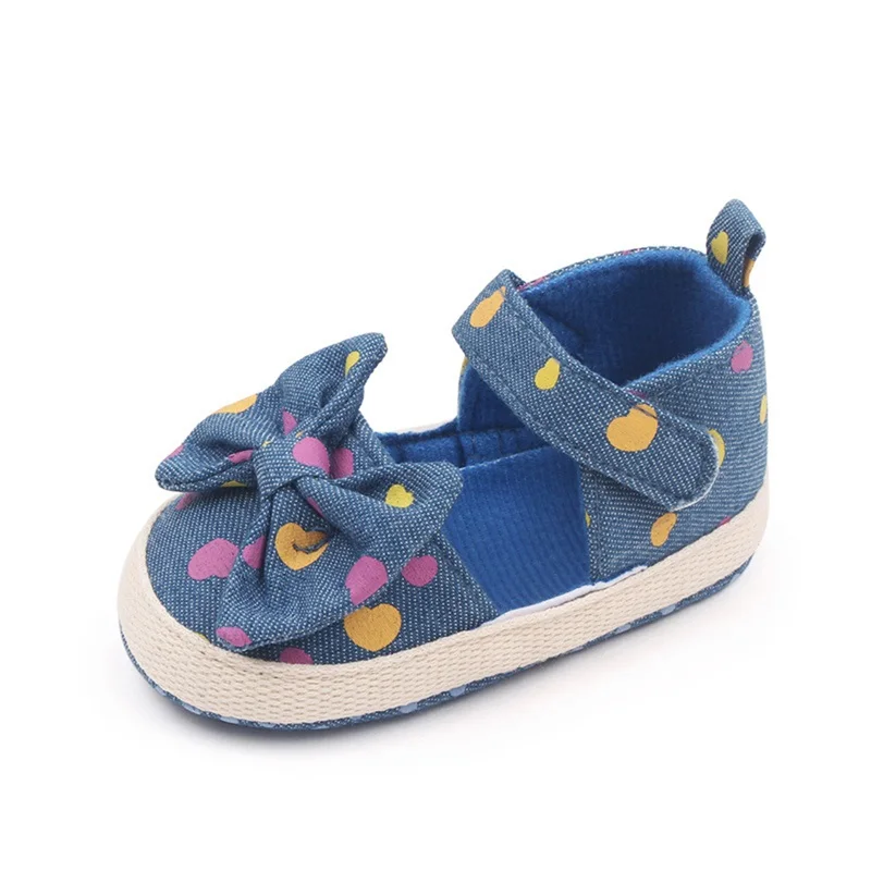 

Baby Girls Mary Jane Flats Non-Slip Dots Bowknot Princess Dress Shoes Soft Baptism Crib Shoes