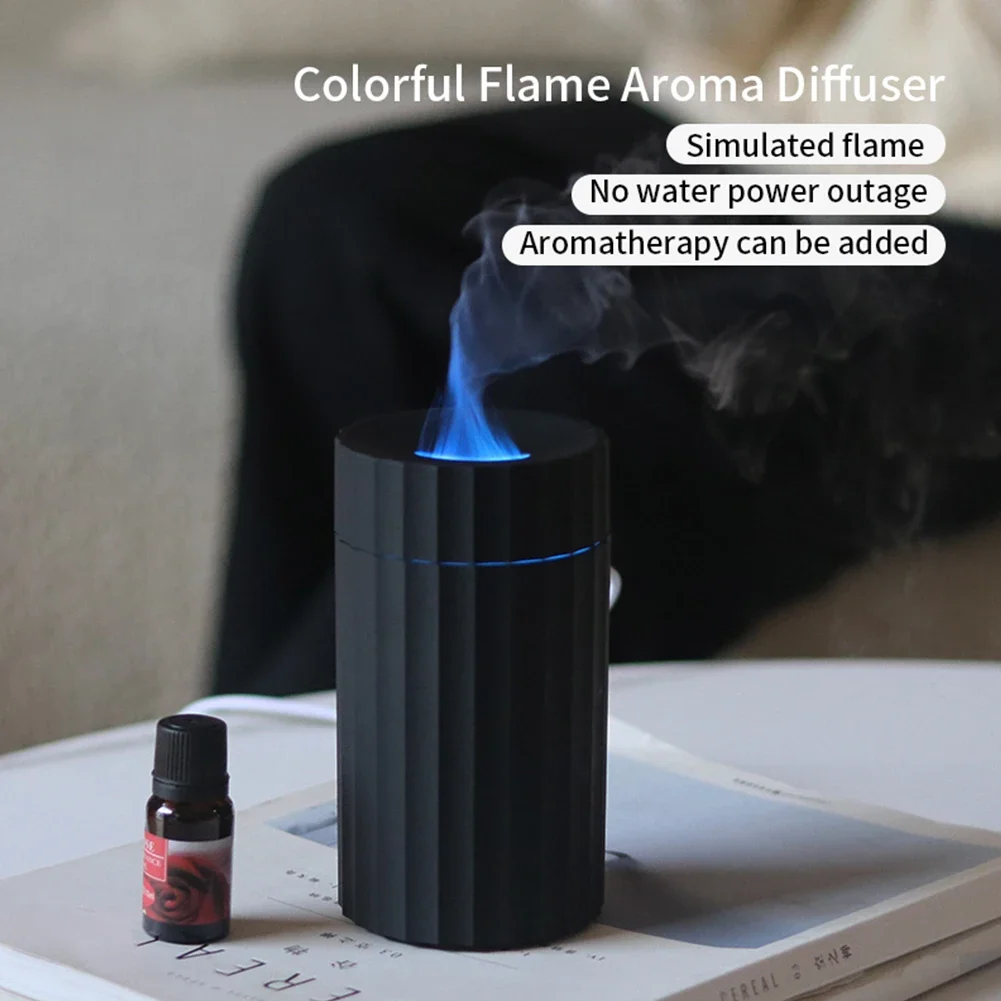 Colorful Electric Flame Aroma Diffuser USB Air For Humidifier With 7 Color Light Effect Quiet For Home Essential Oil