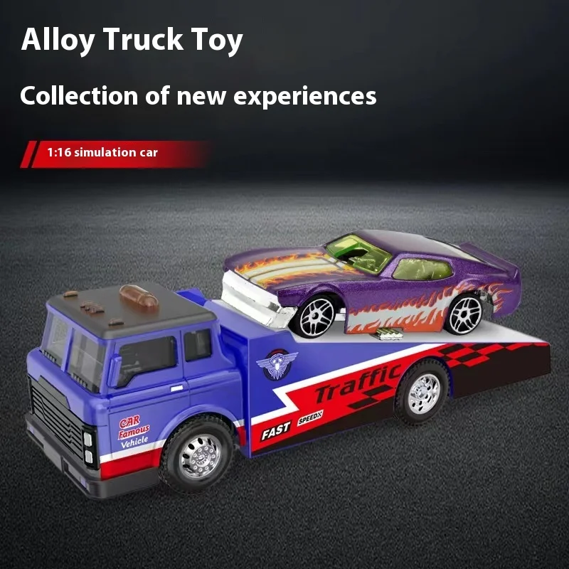 1:64 Alloy Truck Cab Model, Retro Style with Pull-Back Motor Action, Perfect Kids Toy, Miniature Collector\'s Item