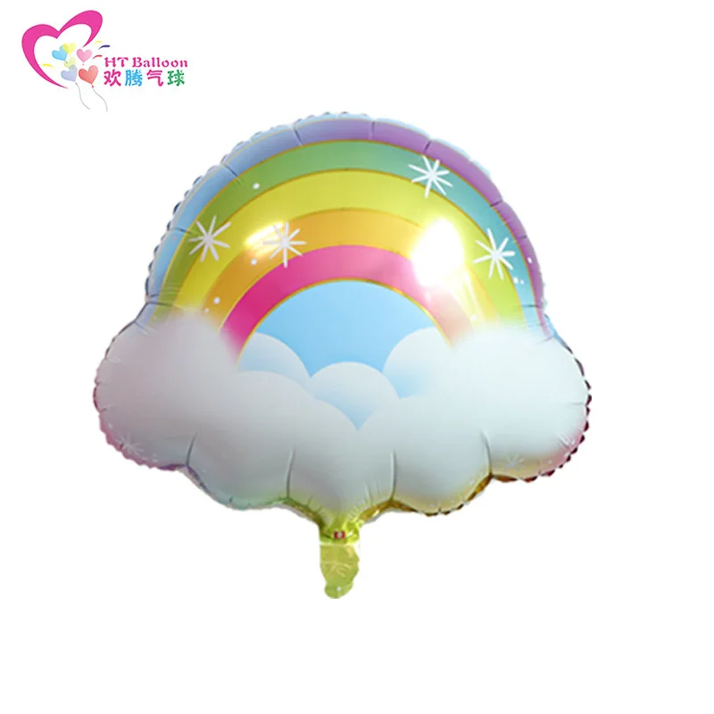 Macaron Color Rainbow White Clouds Aluminum Film Balloon Helium Air Birthday Party Wedding Decoration Children\'s Toys Small Gift