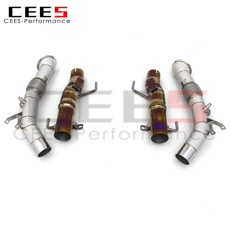 

CEES Performance Catback Exhaust Downpipe Titanium Exhaust Pipe For Ferrari SF90 3.9T V8 2019-2023 Downpipe without catalyst