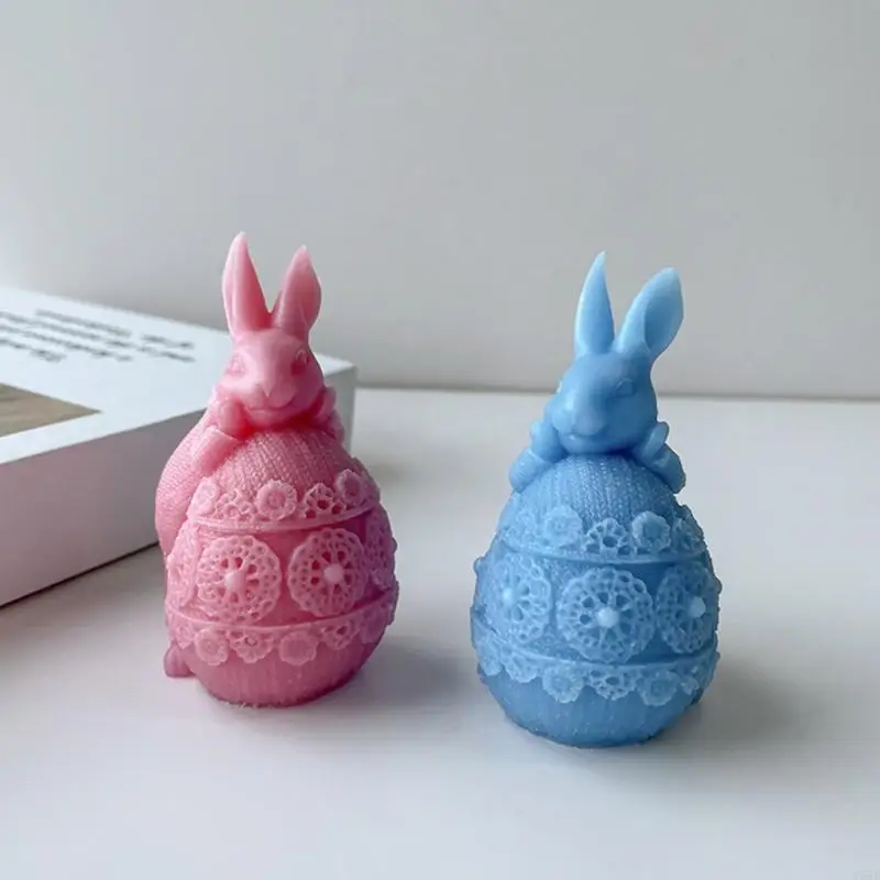 Huevos Y55F Decoración conejo Vela Silicona Resina Epoxi Epóxi Día Pascua Craft Diy Ornamento Joyería Herramienta