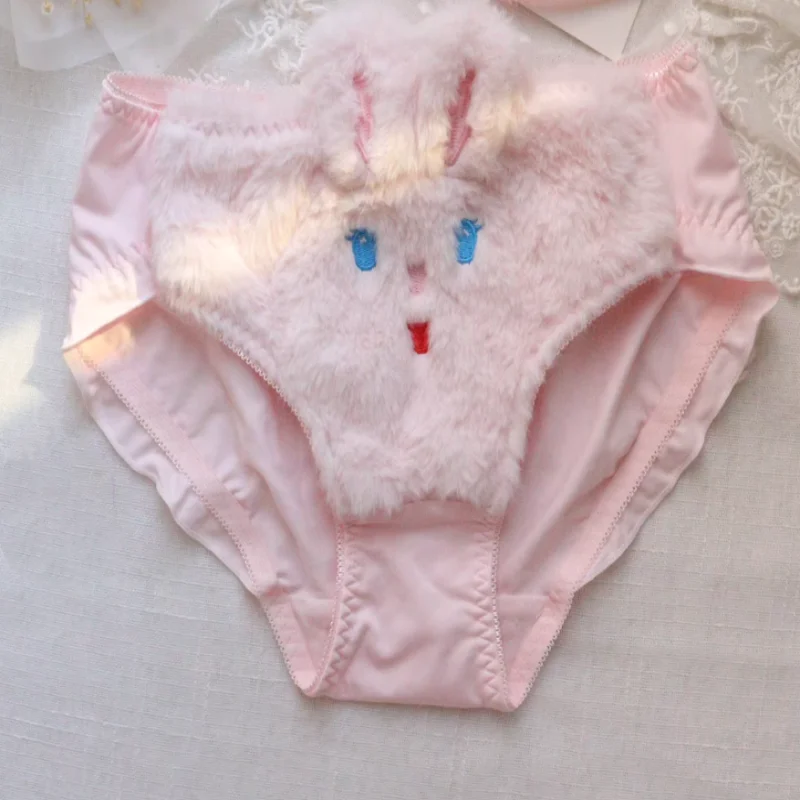 Femmes Sweety fourrure lapin sous-vêtements volants élasticité respirant princesse Style culotte Sexy Sissy Cosplay érotique fête Costume