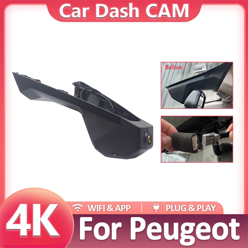 Dashcam for Peugeot 5008 3008 4008,Dvr for Citroen C5 Aircross,Camera Recorder for DS7,Plug and Play Dash Cam 4K for Car
