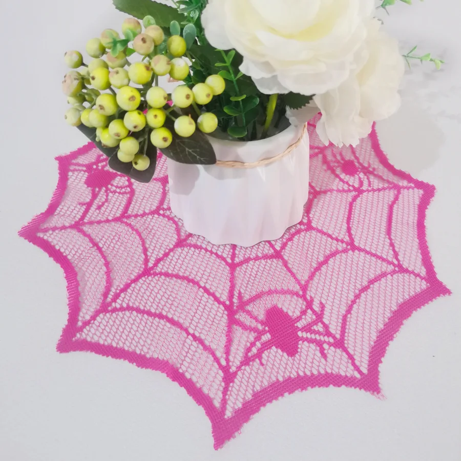 

Halloween Decoration Lace Tablecloth Spider Web Placemats Table Cover Decor Horror Halloween Party Decoration Set Haunted House