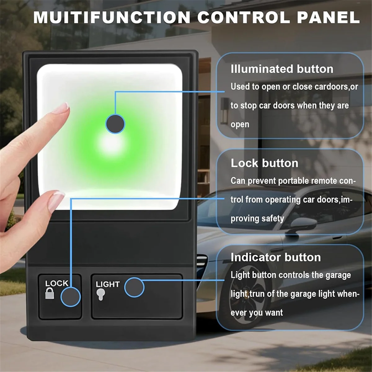 

SSR Garage Door Opener for 78LM Multifunction Control Panel, Wall Mount Garage Door Opener 1 Pack