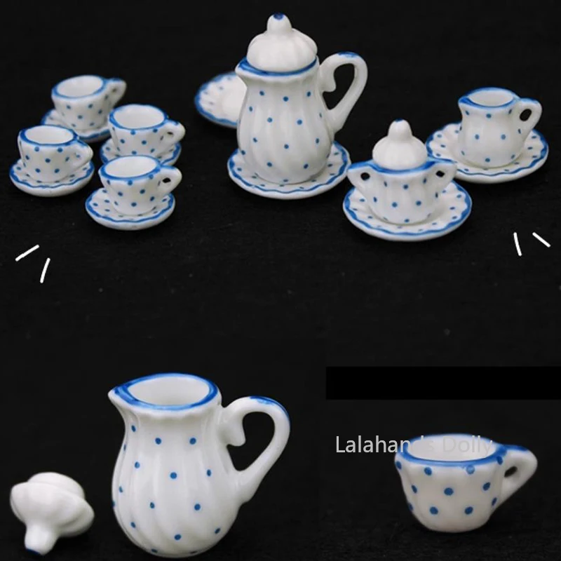 Dollhouse Miniature รายการครัวมินิเซรามิคชุดชาถ้วยมินิอาหารเล่นฉากสําหรับตุ๊กตาเฟอร์นิเจอร์อุปกรณ์เสริม