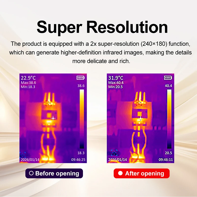 UNI-T UTI120S+ Professional Infrared Thermal Imager -20℃-550℃ 120×90 Pixels Thermal Camera 2X Super Infrared Resolution view 3