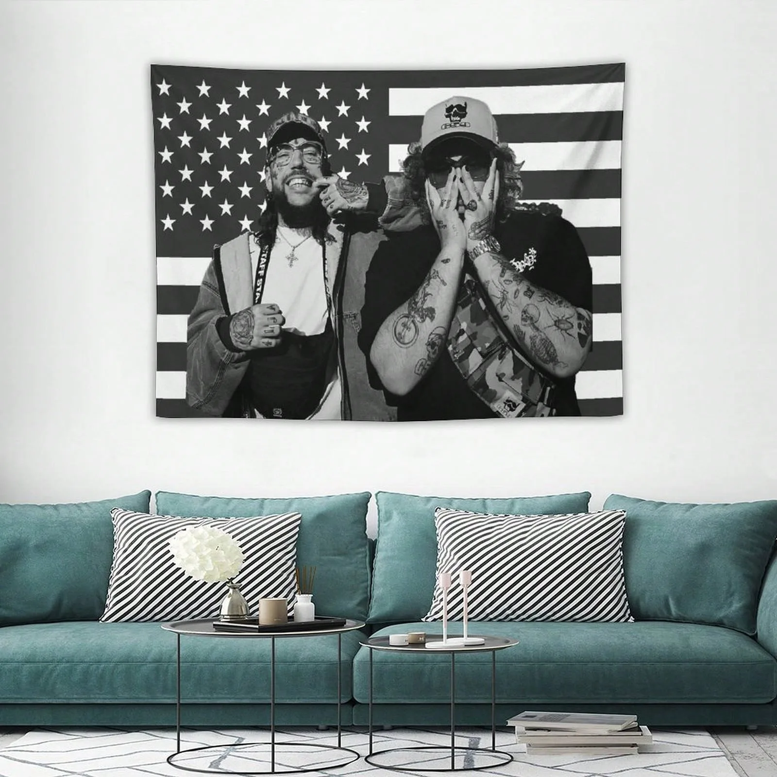 1pc uicideboy Tapestry Polyester 2D Print, Hip‑hop Rapper Tapestry, Multi‑Size Art Wall Decor for Bedroom Living Room Home Decor