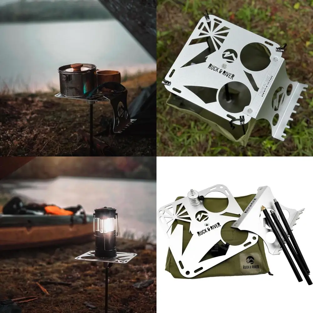 

Portable 8x8 Folding Camping Table with Cup Holders, Adjustable Height, Ideal for Outdoors, Hiking, Fishing, Beach, Hammock Use