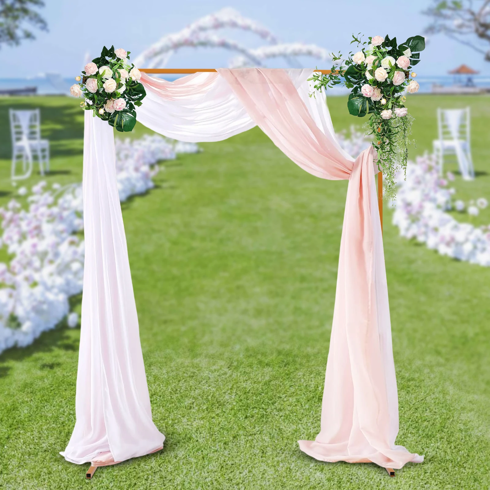 

Metal Rectangle Arch Backdrop Stand Flower Balloon Frame Decoration Background