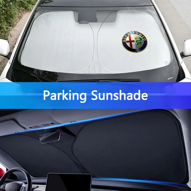 For Alfa Romeo Giulia Stelvio Giulietta 156 159 147 Mito Tonale GT Windshield Sunshade Sunvisor Protector Foldable Blocks UV Ray