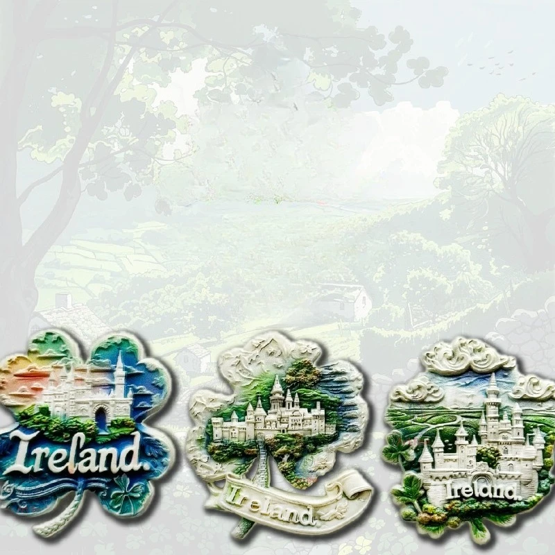 Irish Refrigerator Sticker Clover Magnetic Sticker Home Decoration High Beauty Instagram Style Kitchen Souvenir Gift