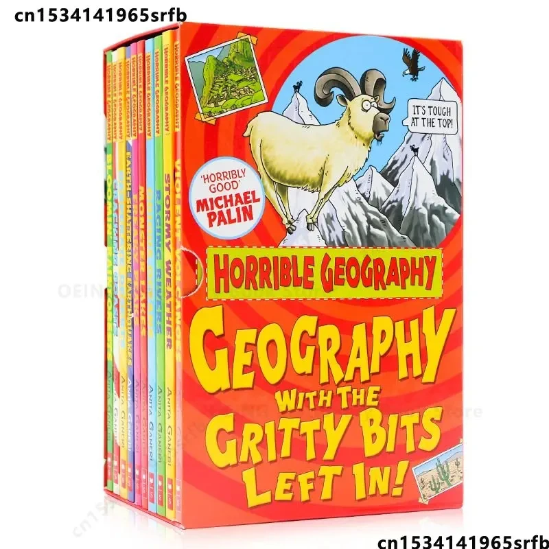 10 Books/Set Horrible Geography Kids Collection Library Box Set Children's Elementary Educational English Book With Comic
