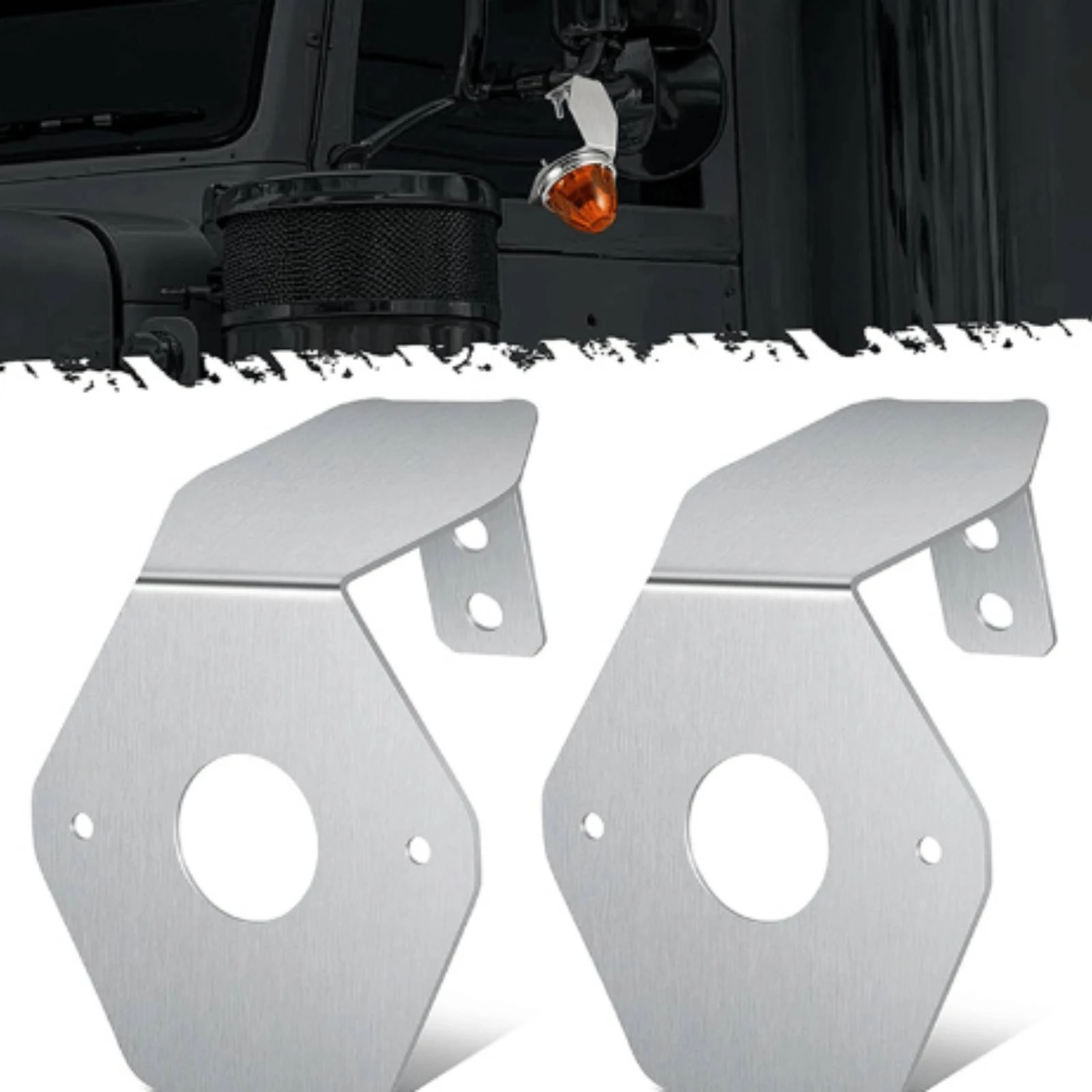 2 Pieces Mirror Turn-Indicator Mounting Bracket Weather-Ready Angled Mirror Turn-Indicator Bracket with Mounting Tab Sleek