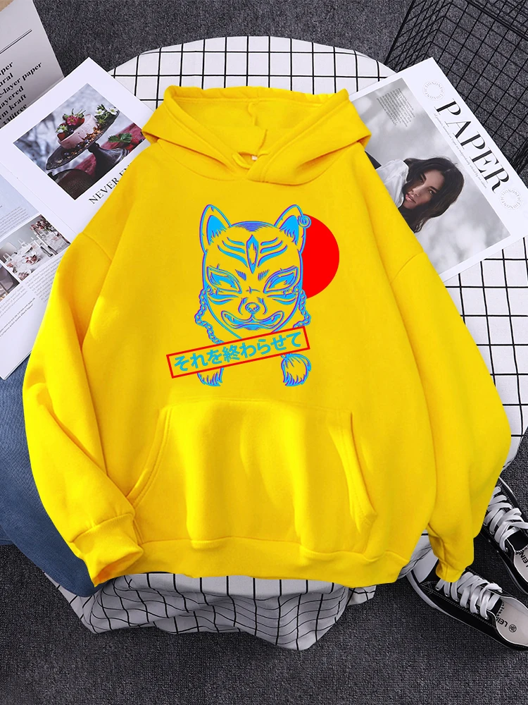 Angry Dog Vaporwave Aesthetic Prints Mens Hoodie Loose Oversize Sweatshirt Oversize Comfortable Streetwear Basic Soft Sportswear