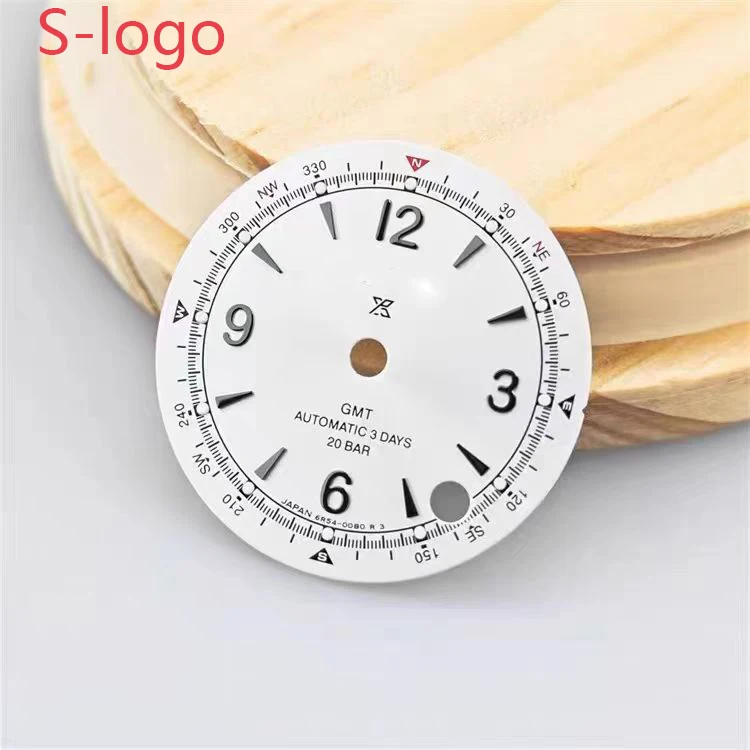 

Diameter 28.5 mm GMT Four-Hand Pilot Green Luminous Watch Dial Modified Dial for NH34 NH35 Movement Accessories Watch Parts Pers