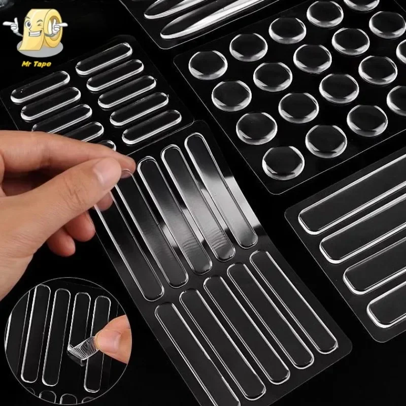 1 Sheet Self Adhesive Buffer Pads Silicone Door Stopper Cabinet Bumpers Shockproof Furniture Anti-crash Pad Wall Protector