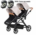beige and 2 car seat