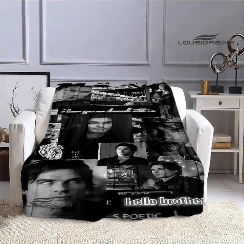 The Vampire Diaries Damon salvatore blanket flannel blanket home travel blanket children warm blanket bed linings birthday gift