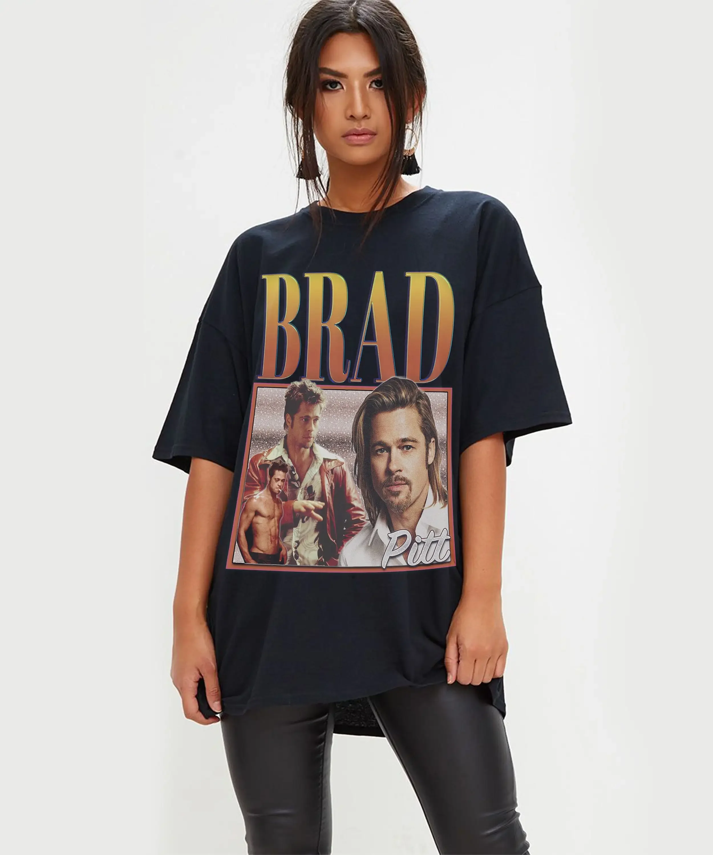 Brad Pitt Retro T Shirt Homage Fan Actor